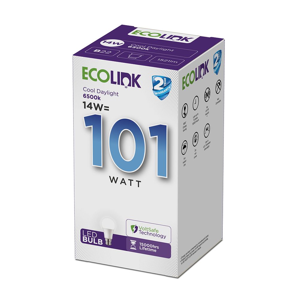 ECOLINK Globe Led 14w Pin Type Cool White