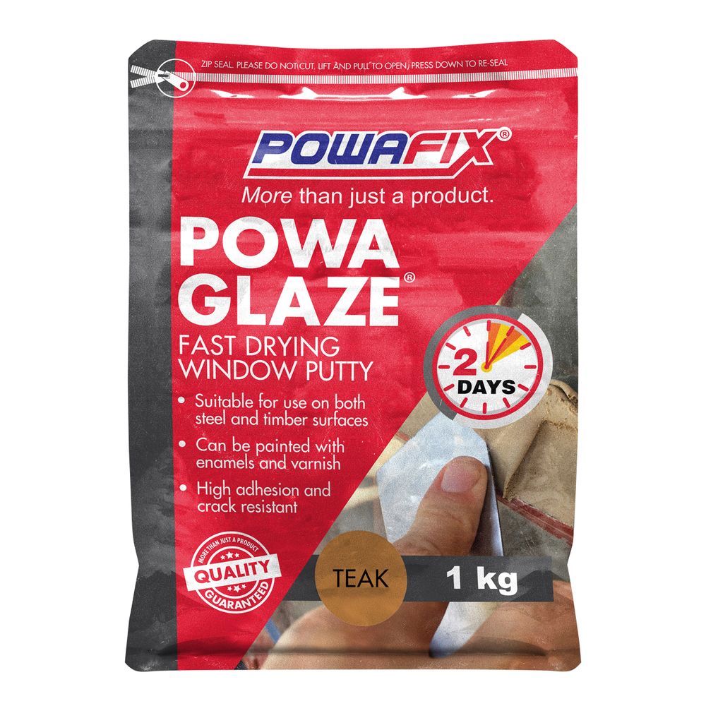 POWAFIX POWA GLAZE TEAK FAST DRYING PUTTY 1KG
