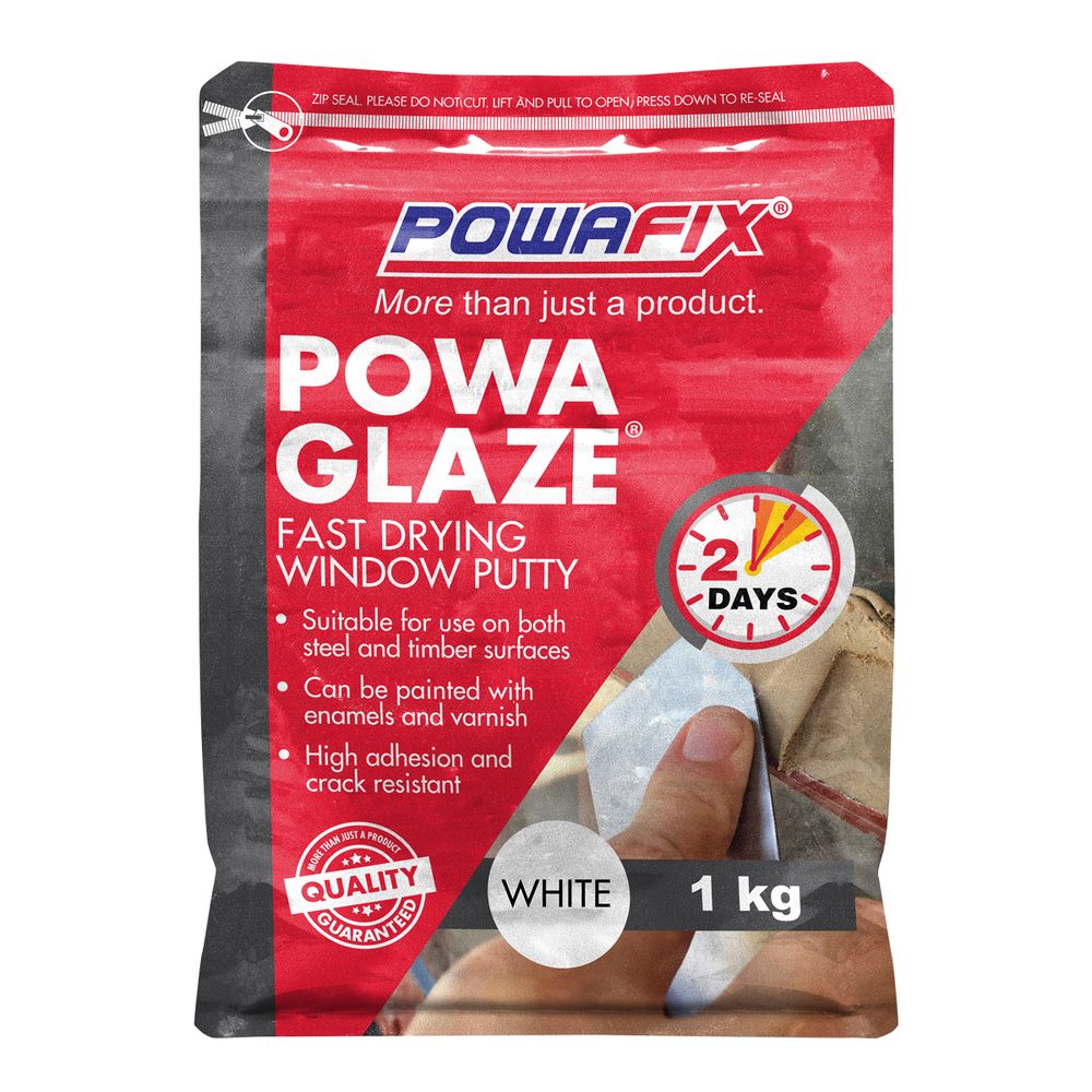 POWAFIX POWA GLAZE WHITE FAST DRYING PUTTY 1KG