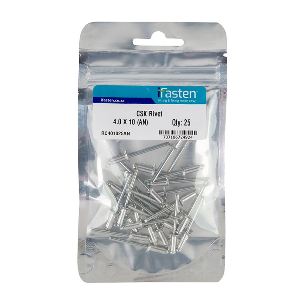 IFASTEN Rivet Csk 4.0mmx10mm 25 Pp