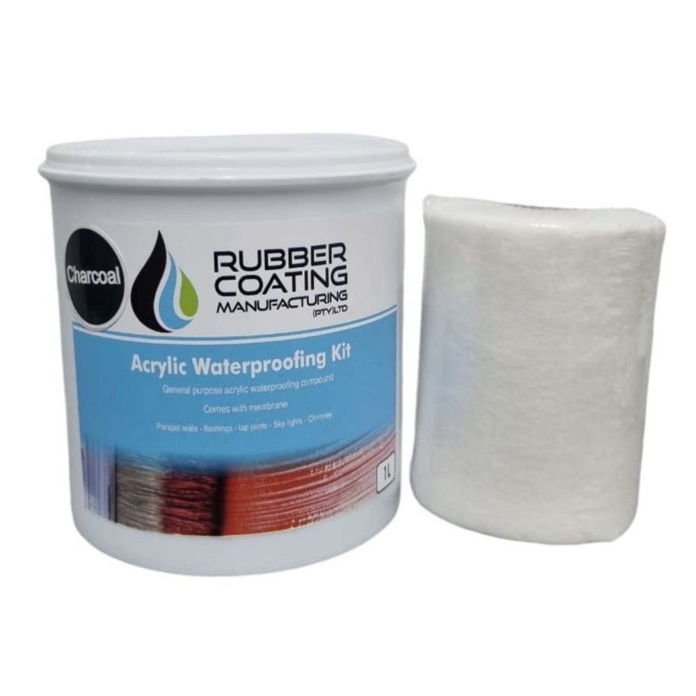 RCM ROOF SEAL KIT ACRYLIC 1L CHARCOAL