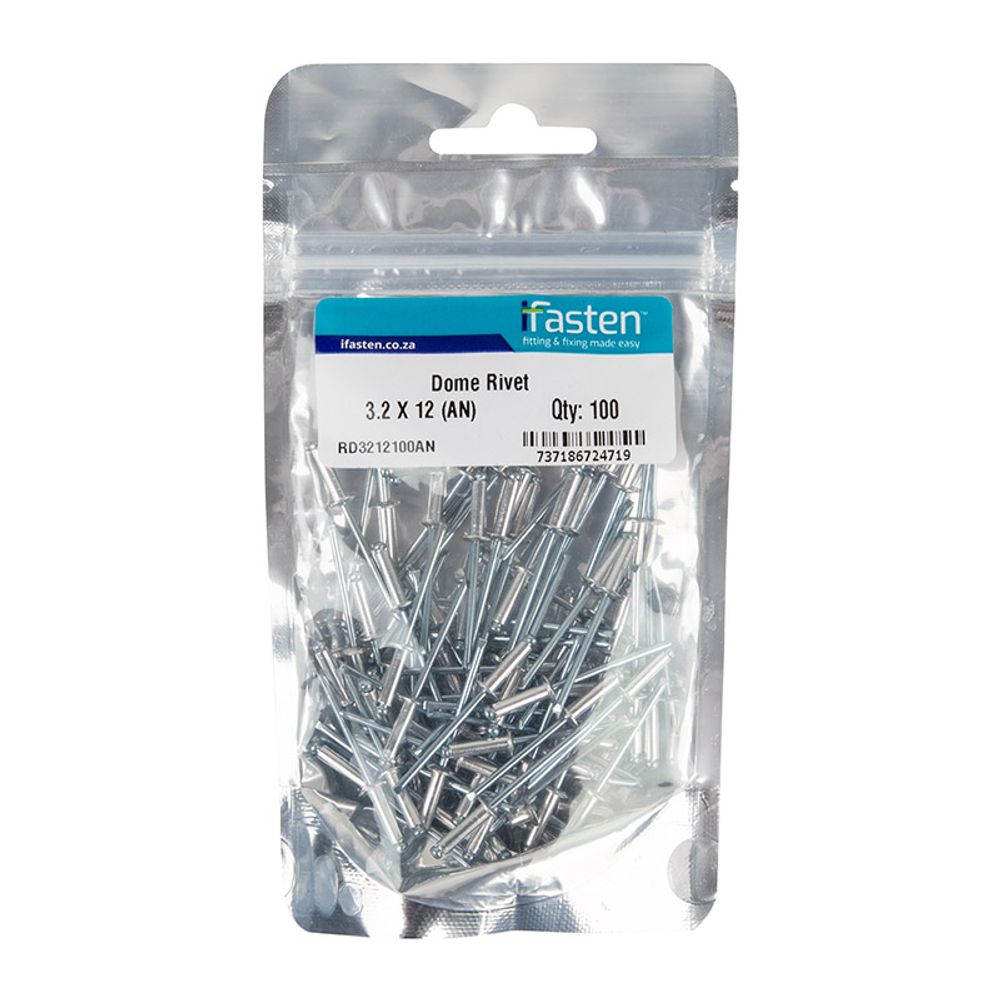 IFASTEN Rivet Dome 3.2mmx12mm 100 Pp