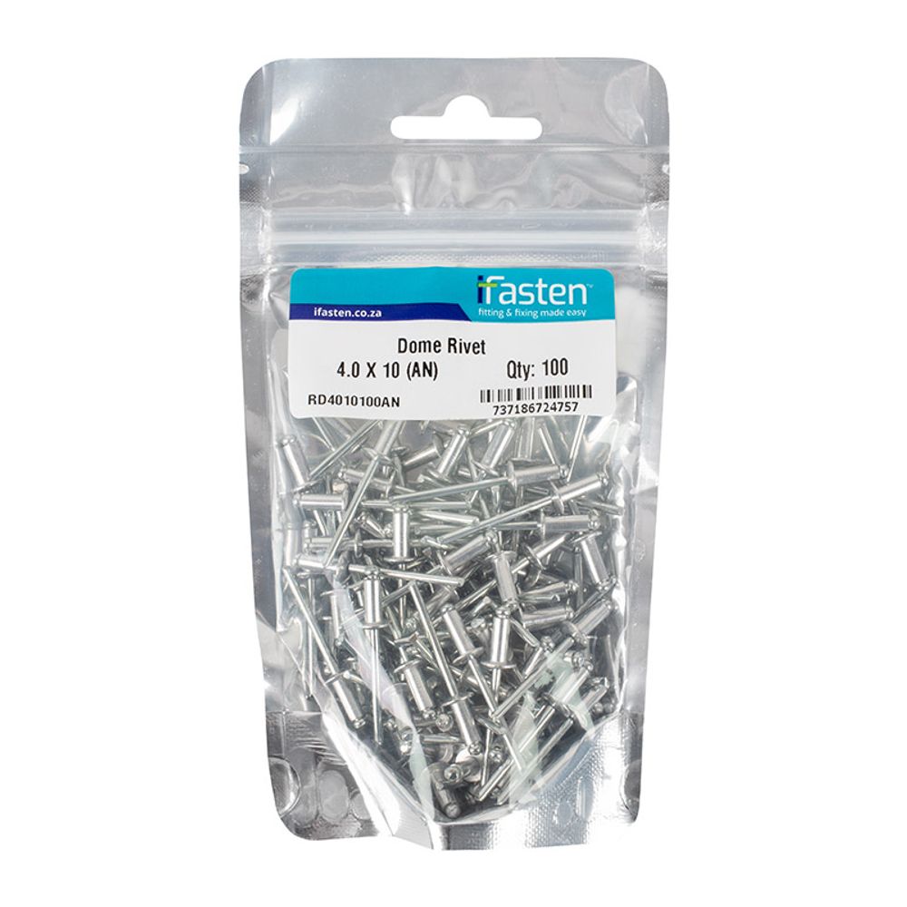 IFASTEN Rivet Dome 4.0mmx10mm 100 Pp