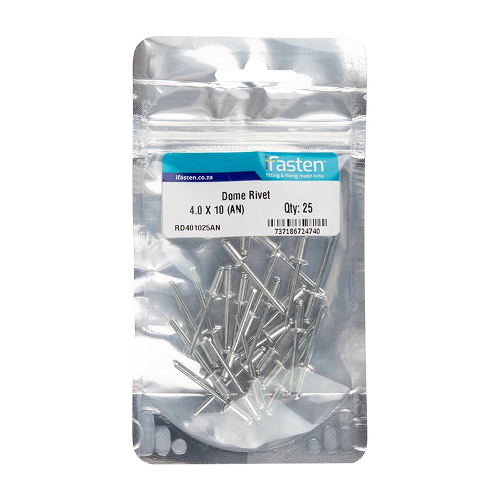 IFASTEN RIVET DOME 4.0MMX10MM 25 PP