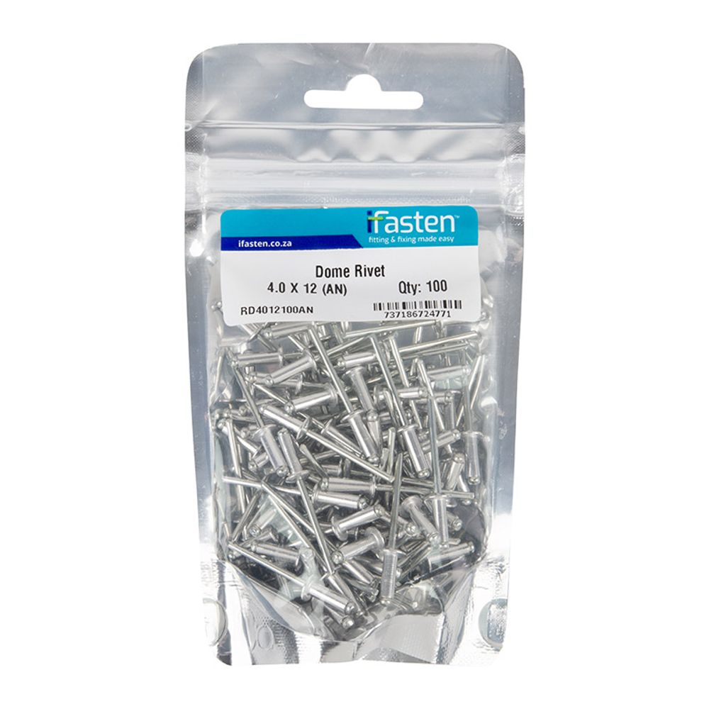 IFASTEN RIVET DOME 4.0MMX12MM 100 PP