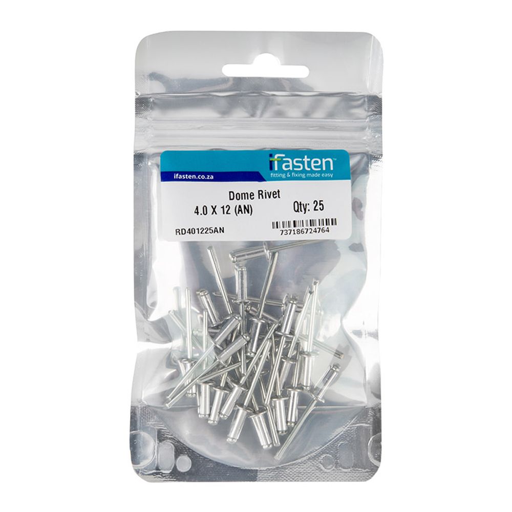 IFASTEN RIVET DOME 4.0MMX12MM 25 PP