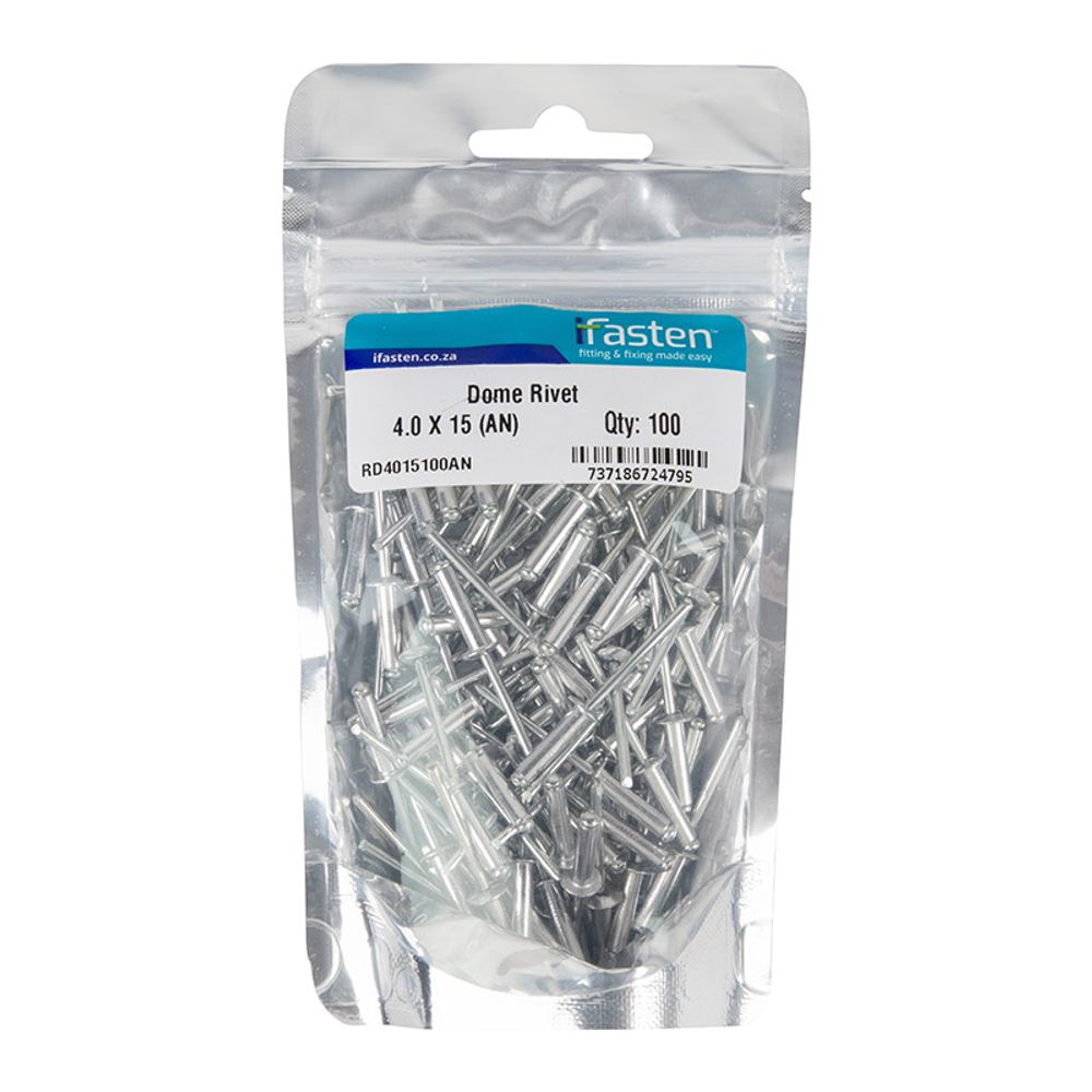 IFASTEN Rivet Dome 4.0mmx15mm 100 Pp