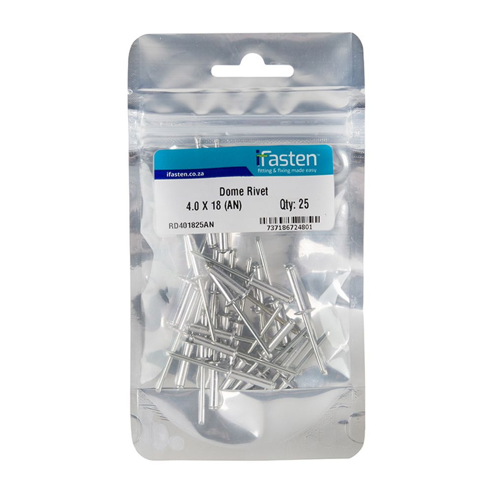 IFASTEN RIVET DOME 4.0MMX18MM 25 PP