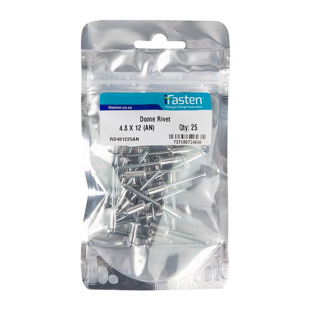 IFASTEN Rivet Dome 4.8mmx12mm 25 Pp