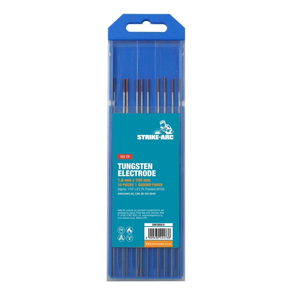 STRIKE-ARC TUNGSTEN ELECTRODE THORIATED RED 1.60MM