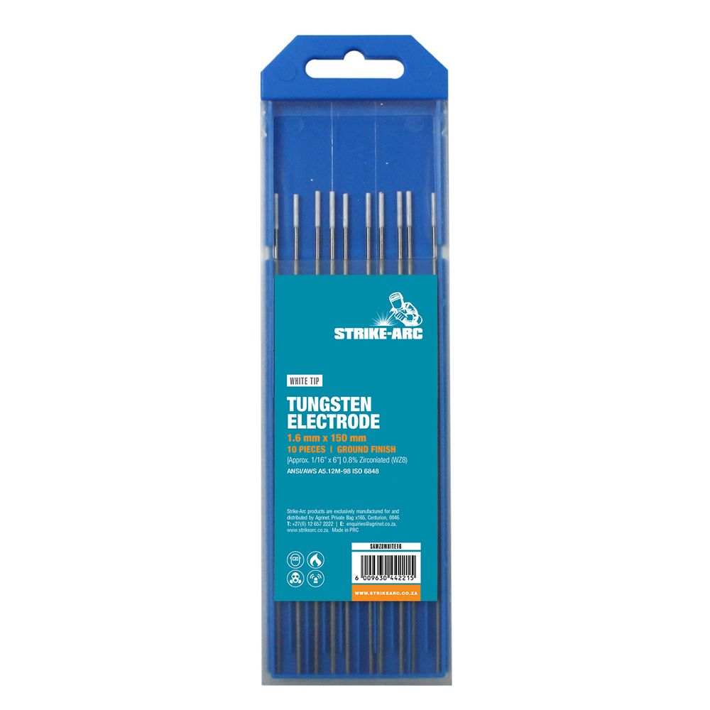 STRIKE-ARC TUNGSTEN ELECTRODE ZIRCONIA WHT 1.60MM