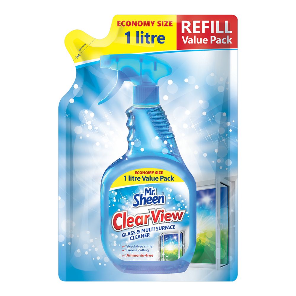 Mr Sheen Clear View Glass And Multi Sur Refil 1l