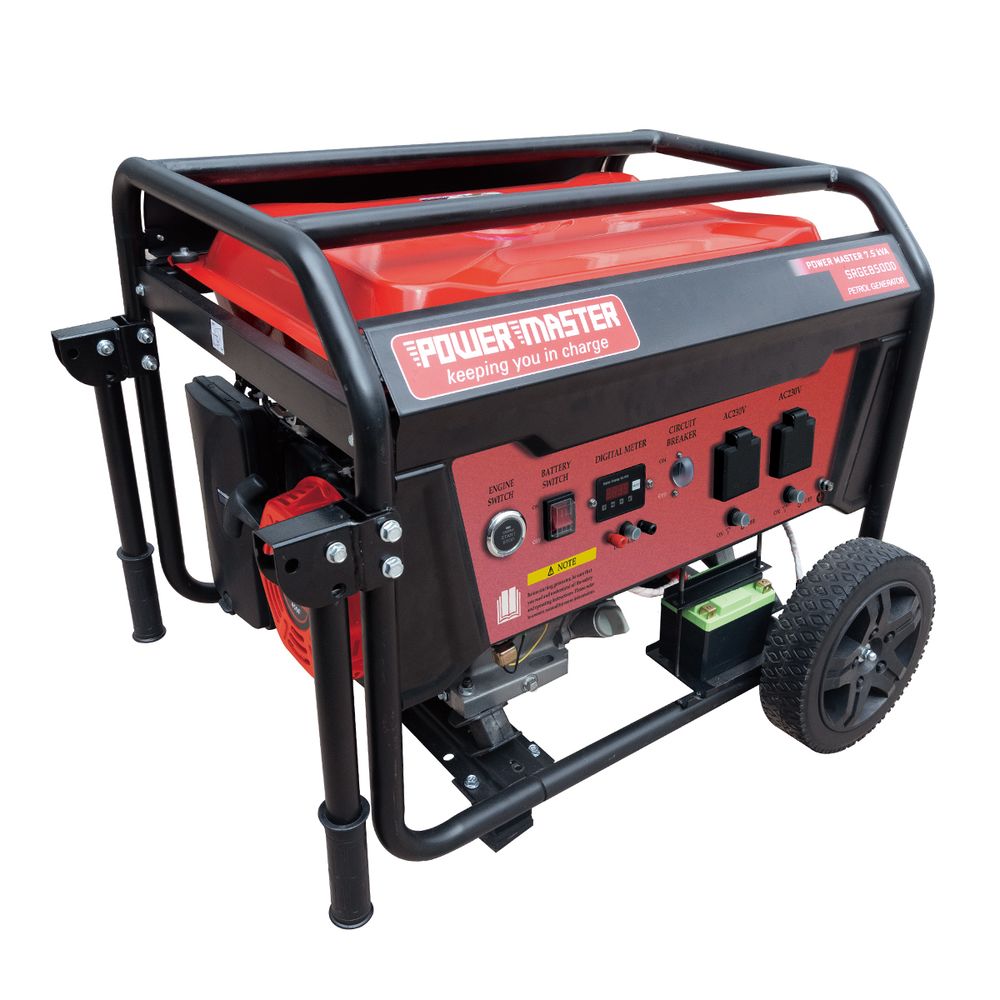 POWERMASTER Generator 7.5kva Petrol Push Button St