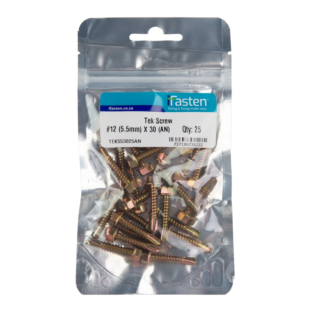 IFASTEN Tek Screw No12 5.5mmx30mm 25 Pp