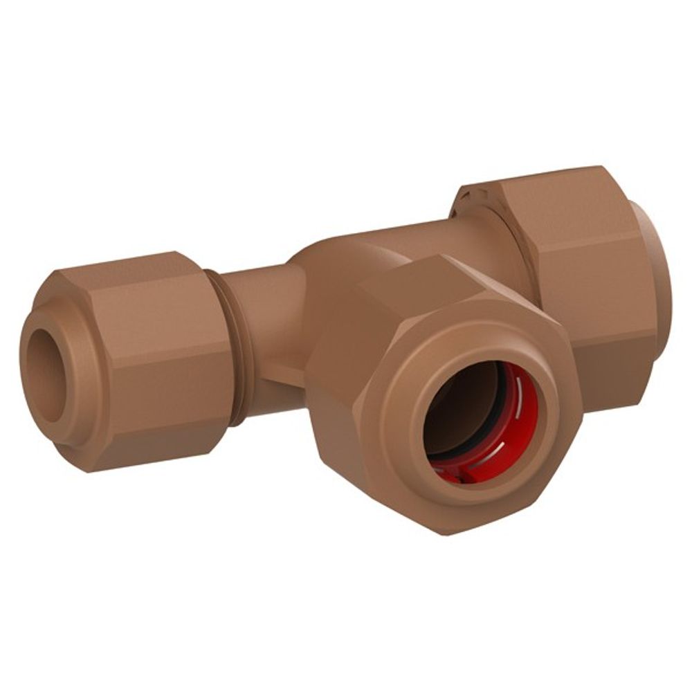 UNITWIST TEE SIDE END RED CXCXC 15X22MM