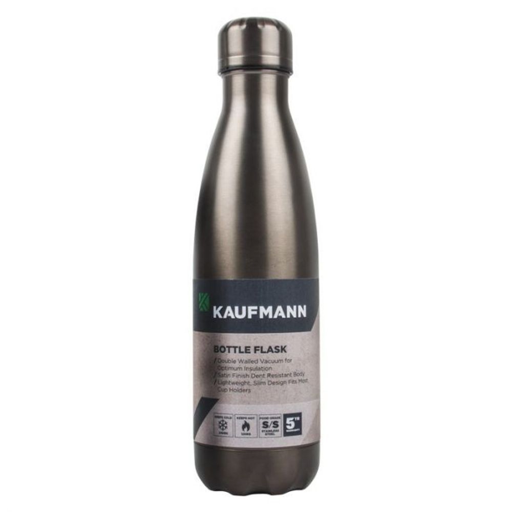 Kaufmann Flask Bottle S/steel Gry 500ml
