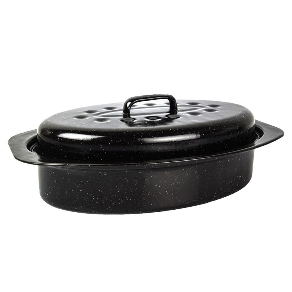 Kaufmann Oval Enamel Coated Pan + Lid 3l