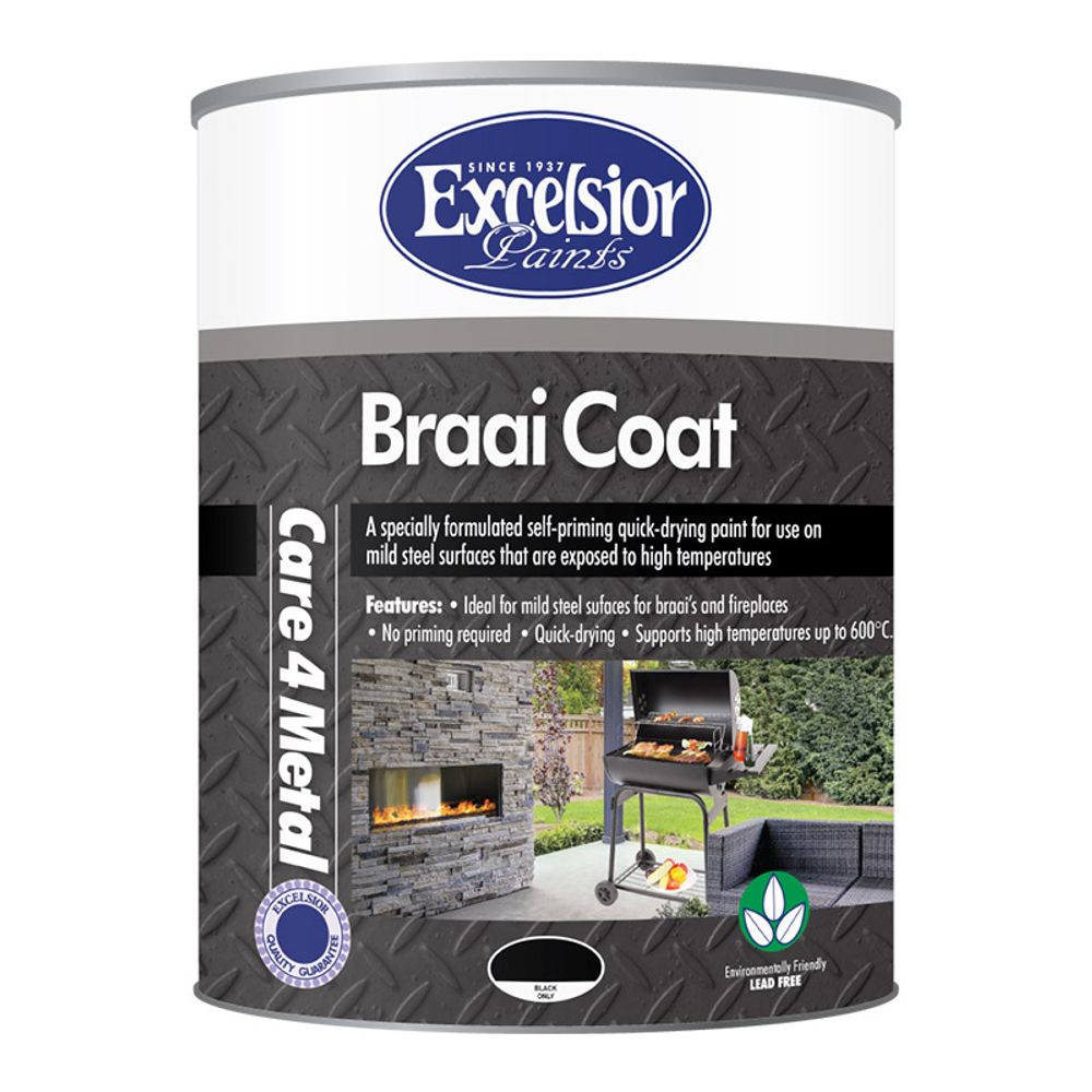 EXCELSIOR FIRE PLACE & BRAAI COTE H/HEAT BLACK 1LT