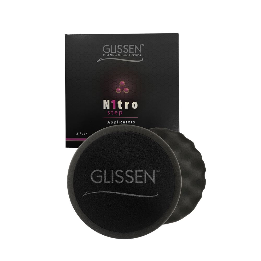 GLISSEN Nitro Black Waffle Finishing Foam Applicators 2 Pack 150mm/6