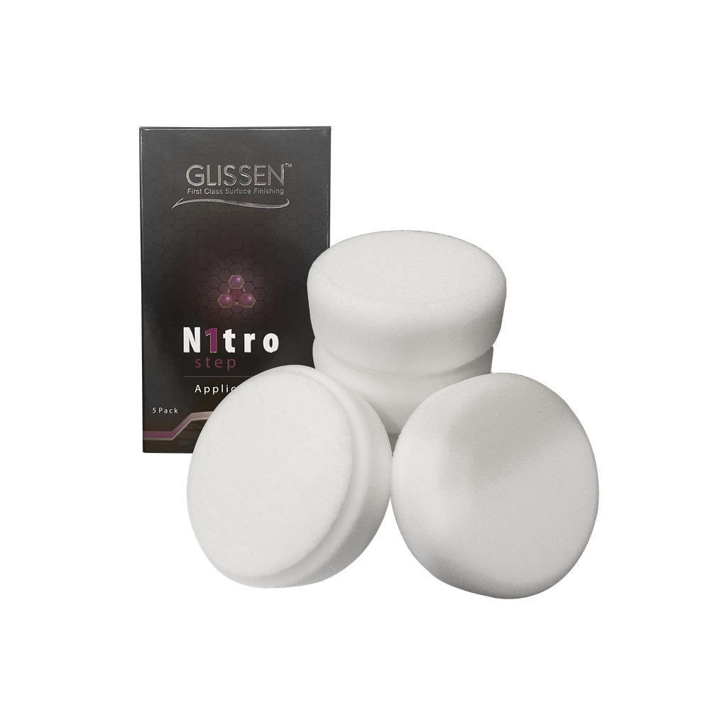 GLISSEN Nitro White Compounding Foam Applicators 5 Pack 75mm/3