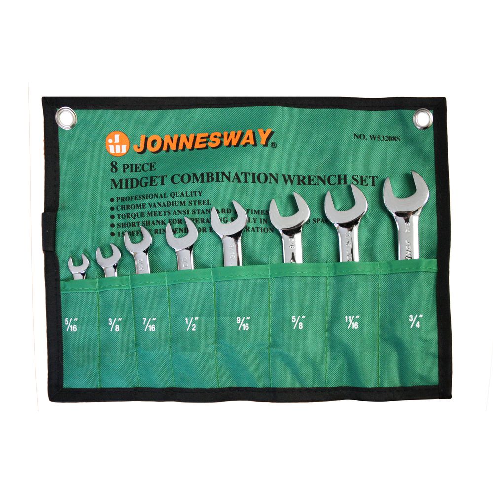 W53208s Midget Combination Wrench Set 8pc (sae)