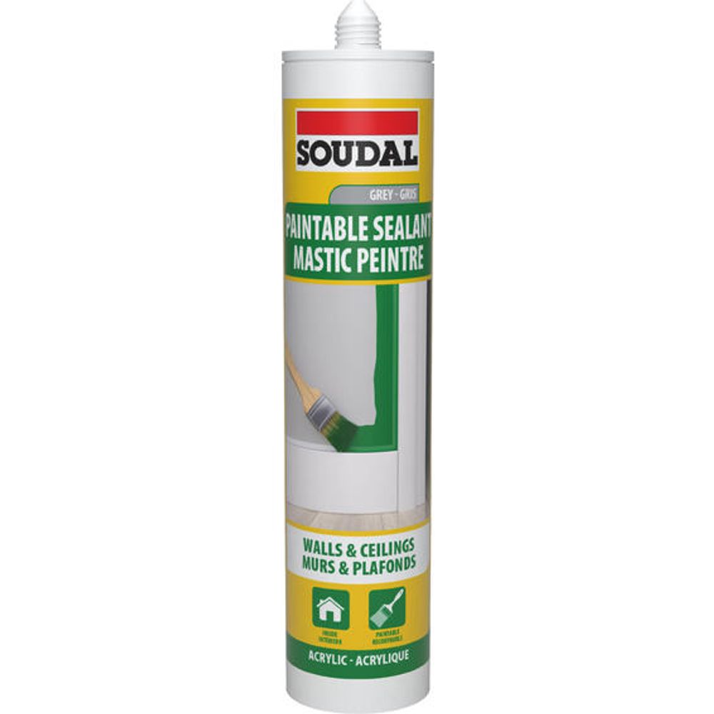 124132 SOUDAL Paintable Sealant Grey 270 Ml