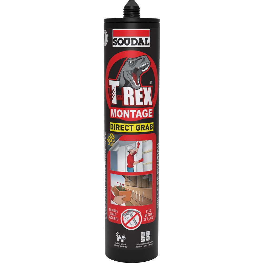 146163 SOUDAL T Rex Montage Direct Grab - Solvent Free 350gr