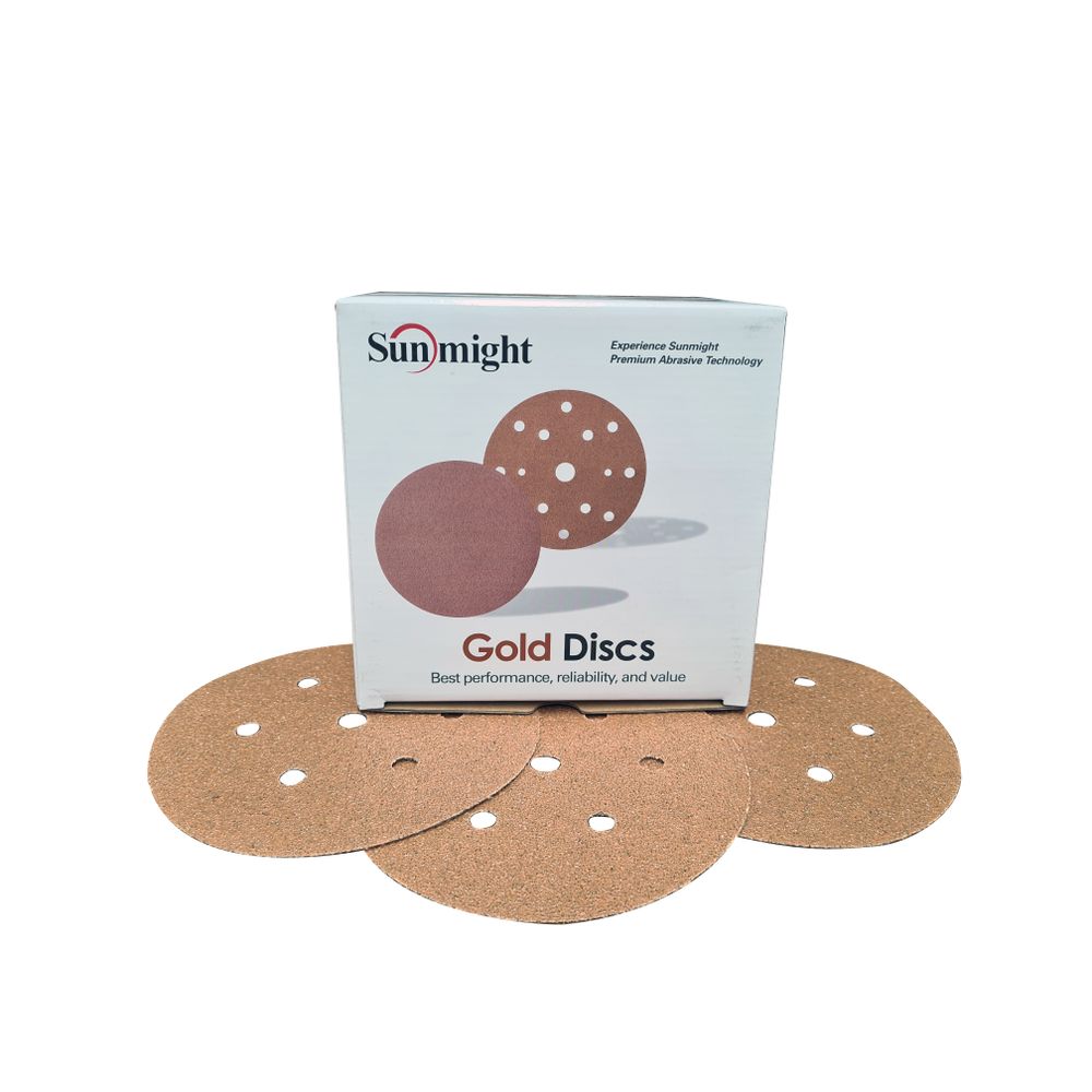 52219 SUNMIGHT Velcro Gold Disc 125mm 5 Hole (800) - 100