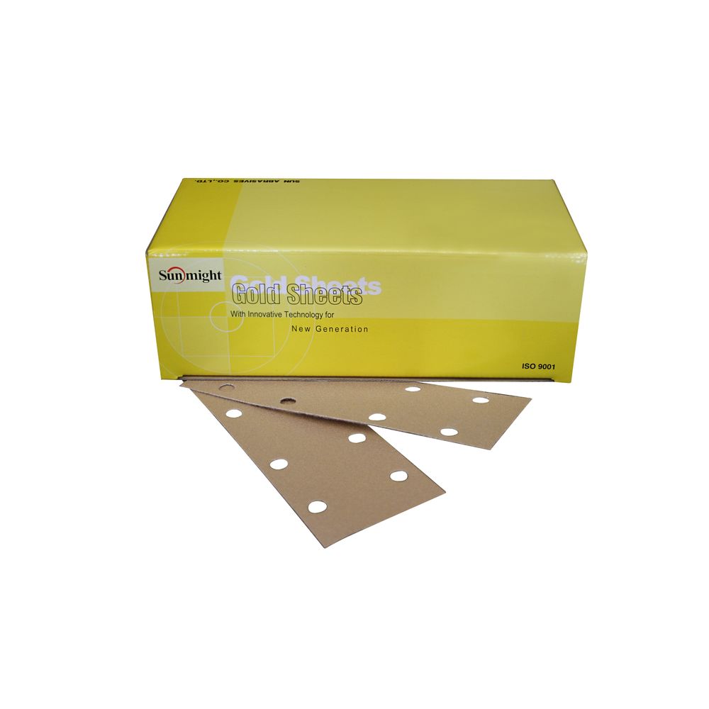 64910 SUNMIGHT 8 Hole Velcro File Gold Sheet 70mm X 198mm (180) - 100p/p