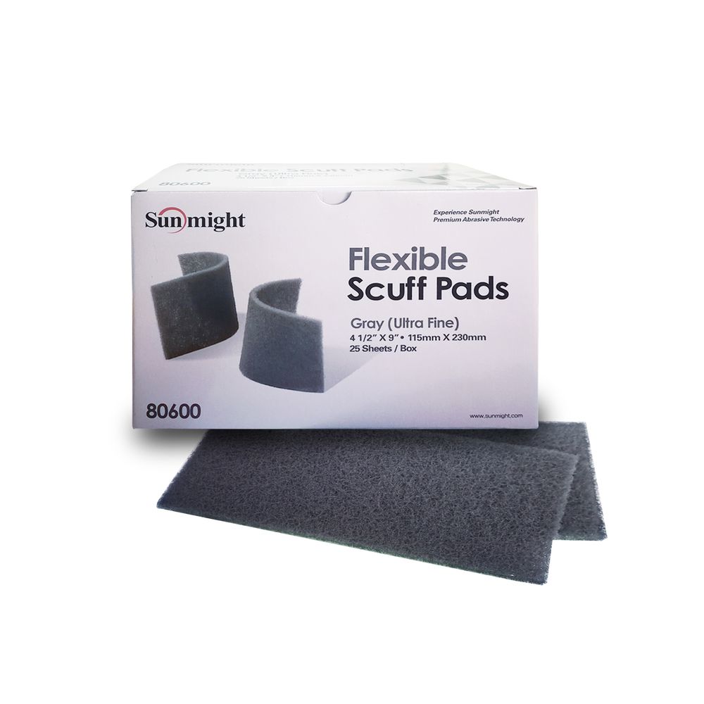 80600 SUNMIGHT Soft Non-woven St Scuff Pads 114 X 228mm - Ultra Fine (gray) 25pcs