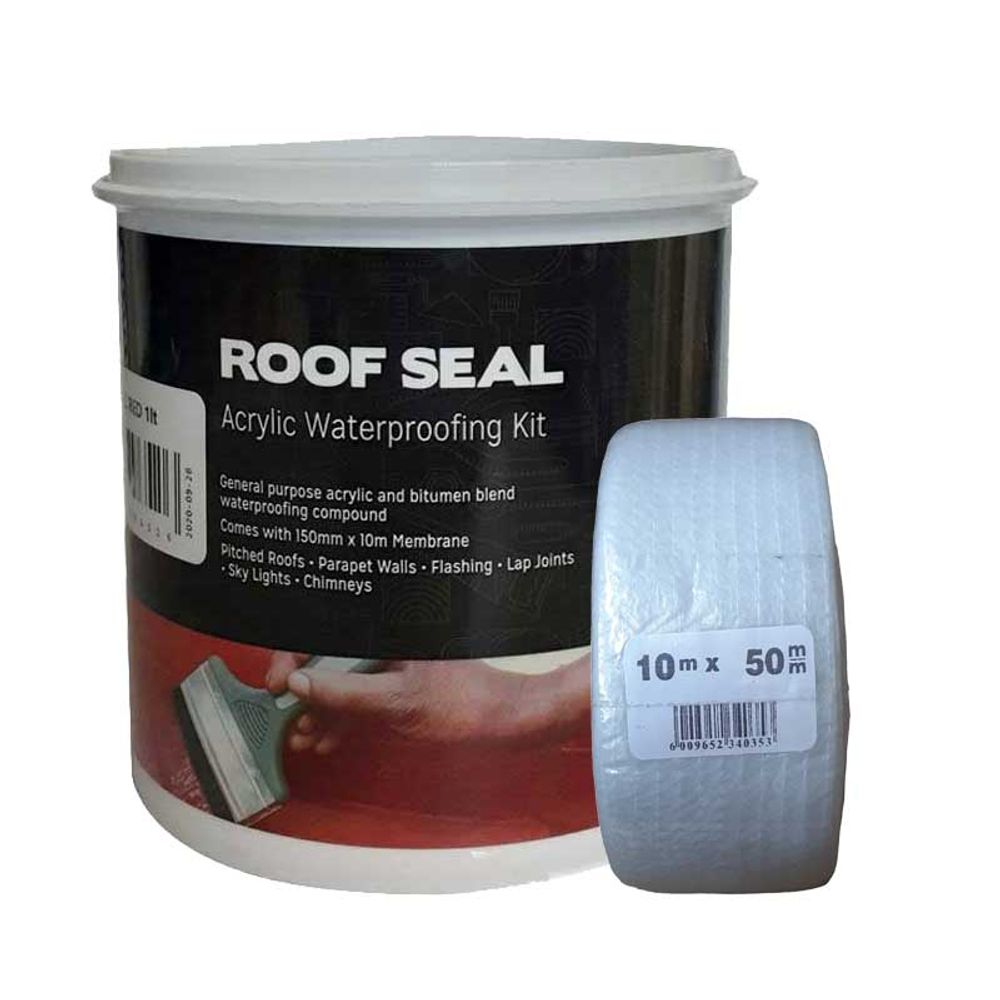 Roof Seal Kit Acryl1ltr Grey C/w Membrane