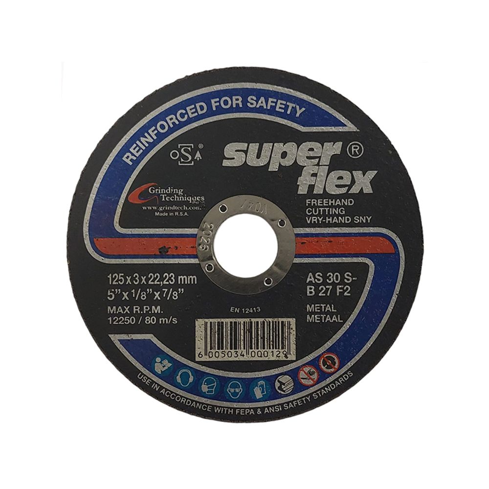 ABRASIVE DISC CUTTING STEEL S/FLEX 125mm*3.0mm*22.2mm