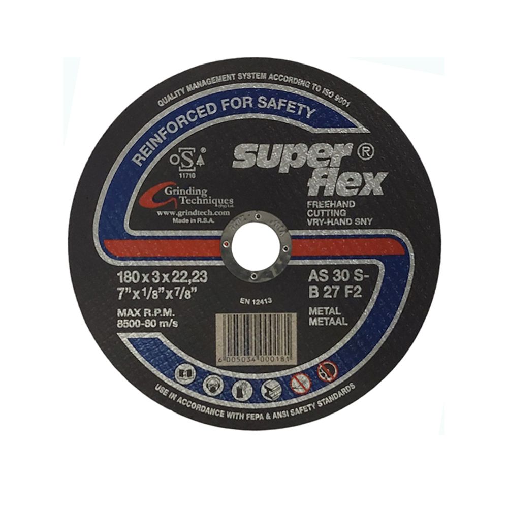 ABRASIVE DISC CUTTING STEEL S/FLEX 180mm*3.0mm*22.2mm