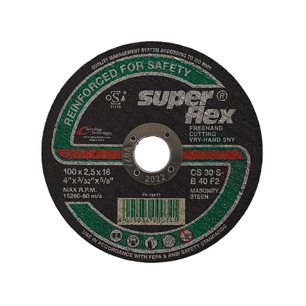 ABRASIVE DISC CUTTING STONE S/FLEX 100mm*2.5mm*16.0mm
