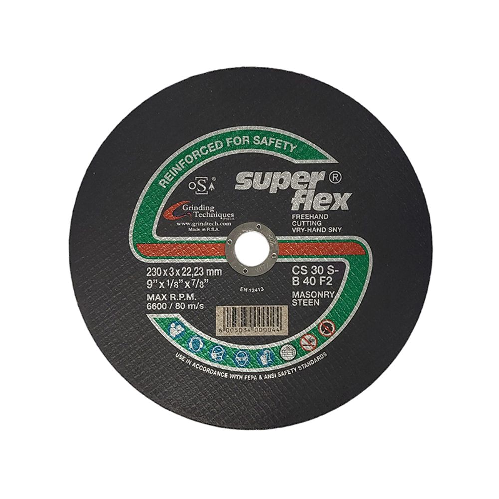 ABRASIVE DISC CUTTING STONE S/FLEX 230mm*3mm*22.2mm