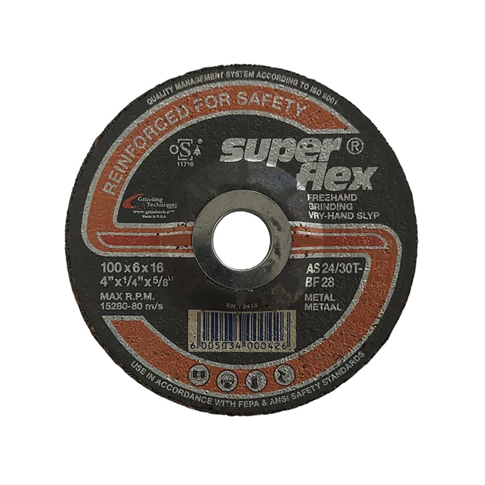 Abrasive Disc Grinding Steel S/flex 100mm*6mm*16mm