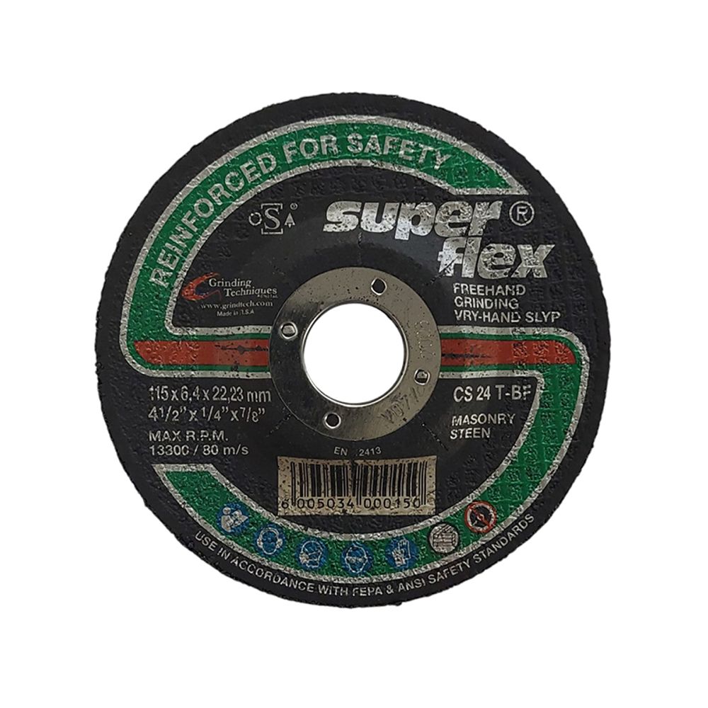 ABRASIVE DISC GRINDING STONE S/FLEX 115mm*6mm*22.2mm