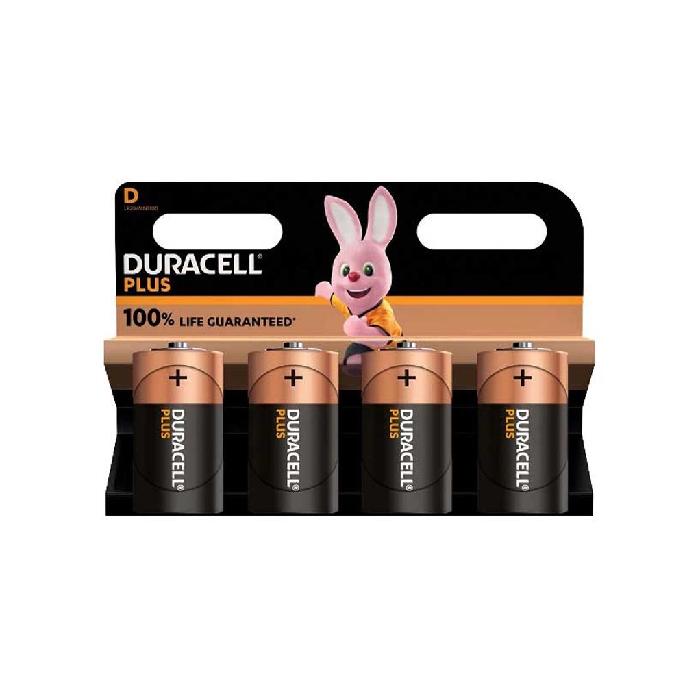 Battery DURACELL Plus 1.5v D Torch 4's Dur110