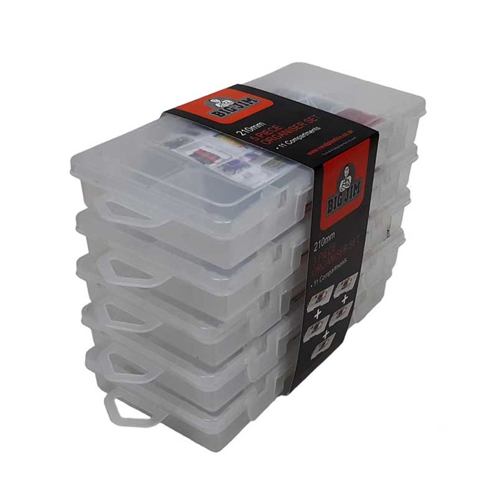 Basic Organiser Set 21cmx5 5 Pack Clear Dh0315-cl