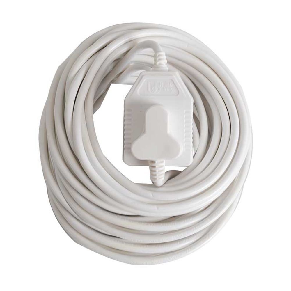 Extension Cord 20mt X 10 Amp 2x3 Pin White