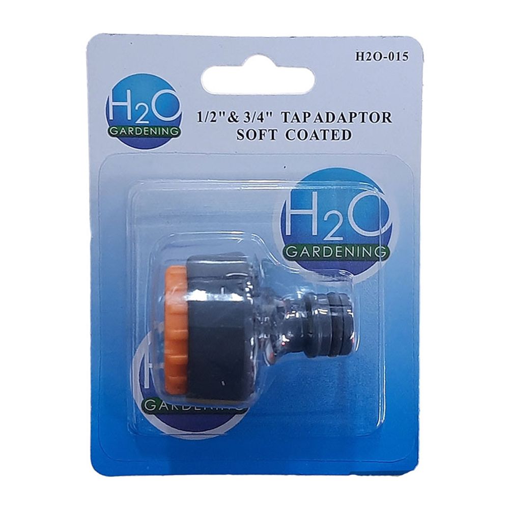Garden Tap Adaptor 1/2 & 3/4" Abs Softgrip H20015 RIGGER