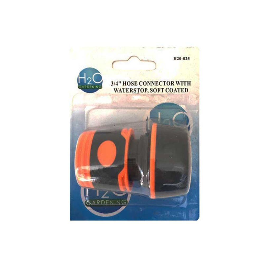 Garden Hose Connector 3/4" Stop Softgrip H20025
