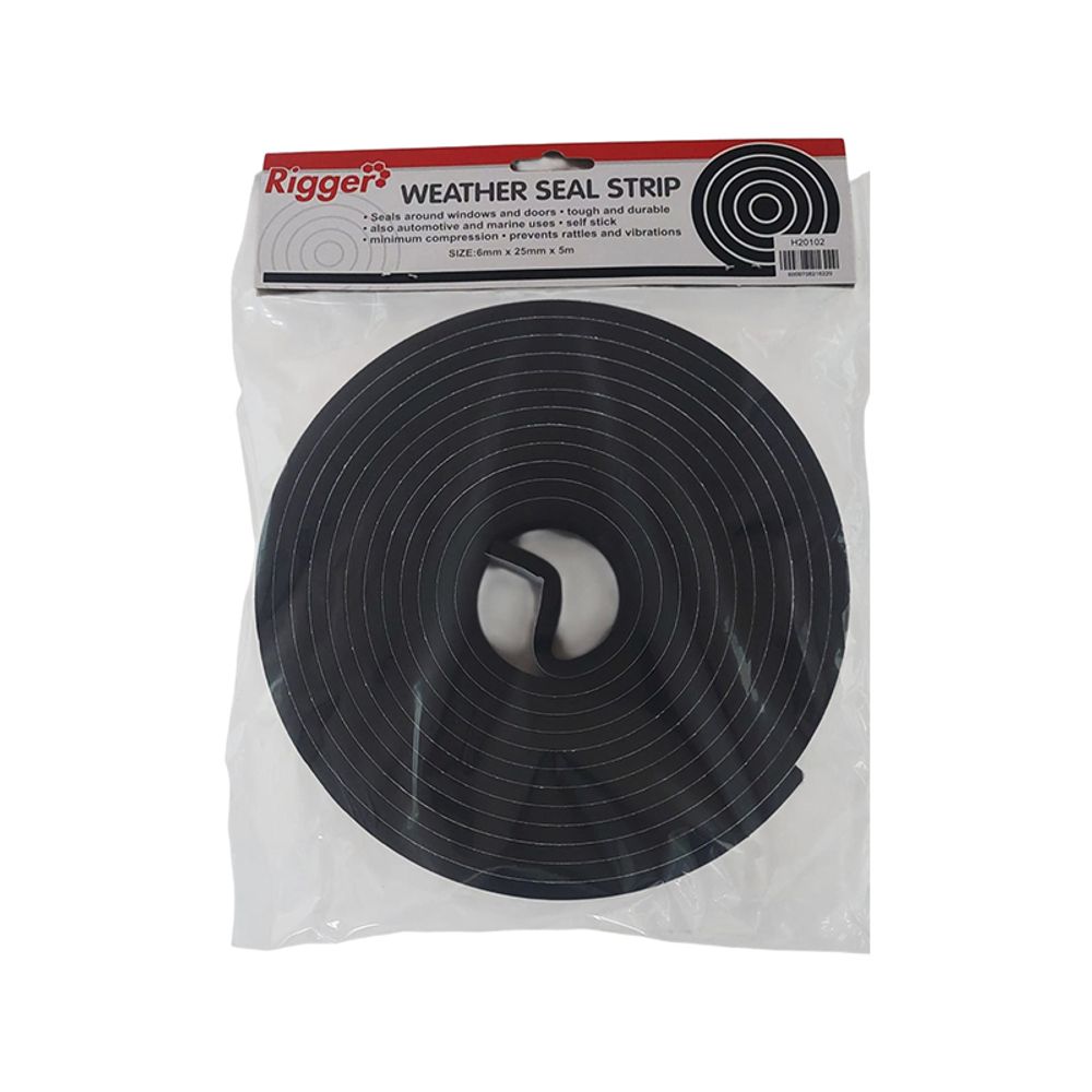 Weather Seal 6mm*25mm*5mt Black Foam