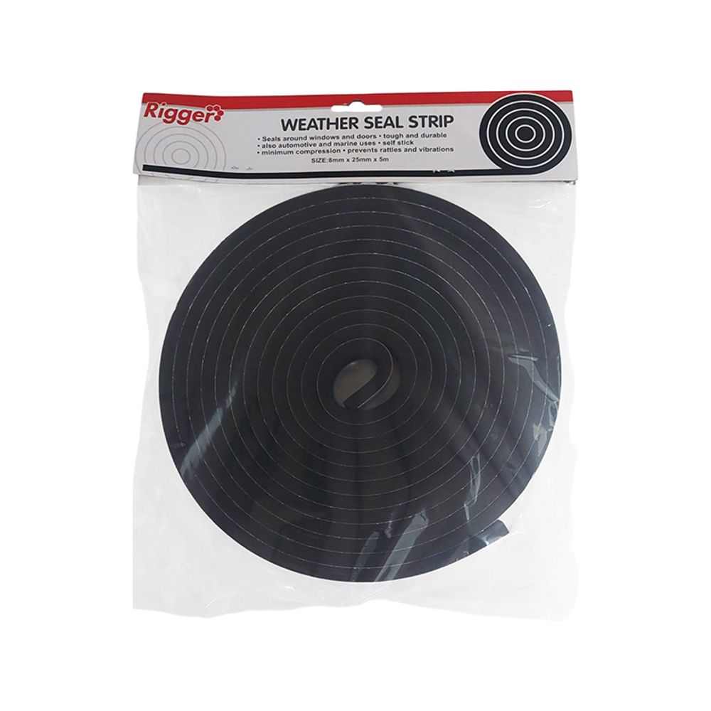 Weather Seal 8mm*25mm*5mt Black Foam
