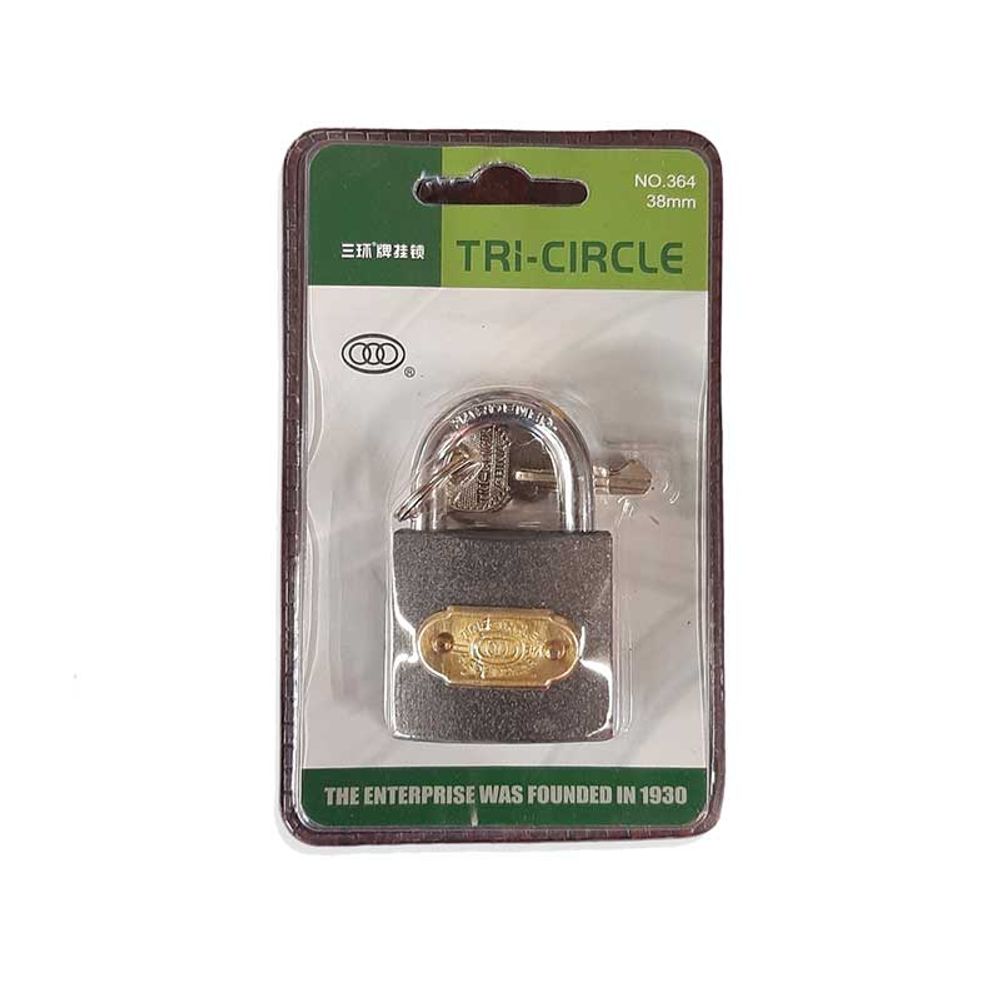 Lock Padlock TRICIRCLE Iron 50mm Blist 365c