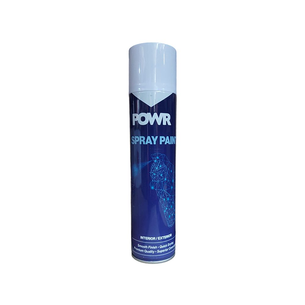 Paint Spray Std White Gloss 300ml POWR
