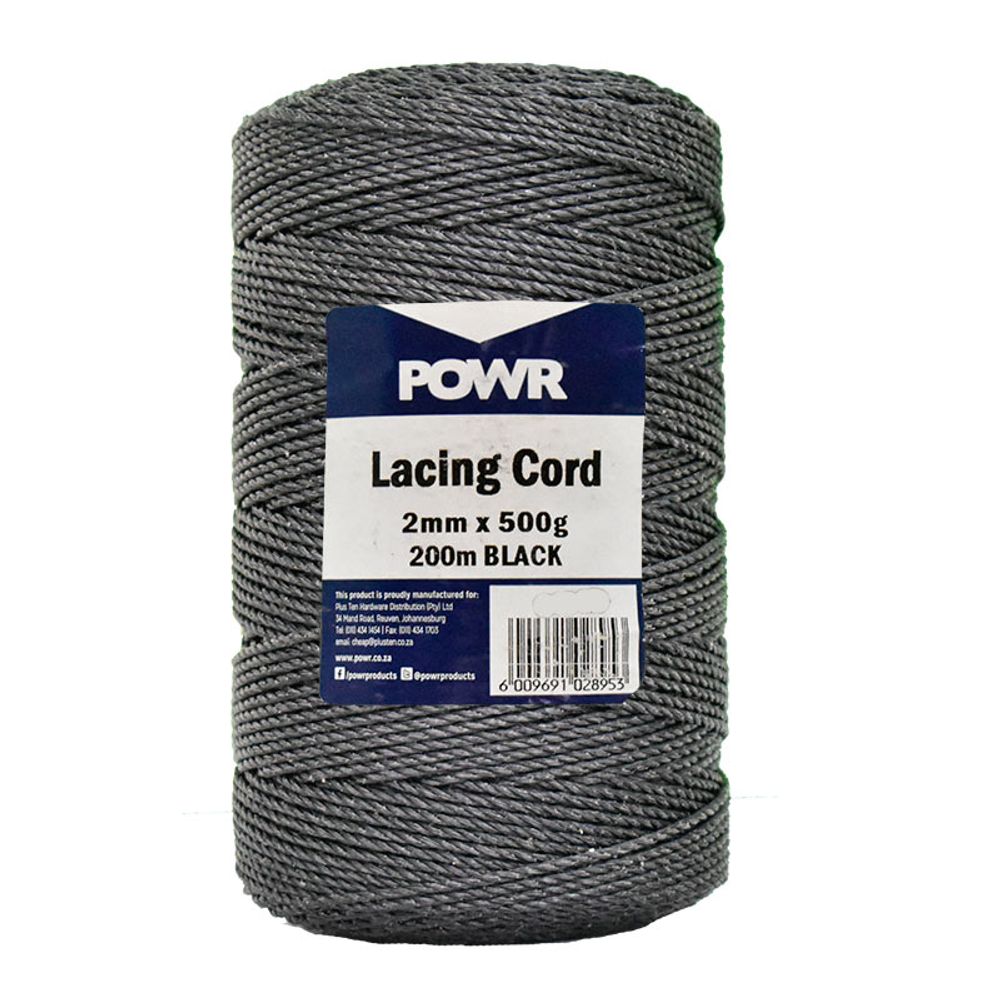 Cord Lacing Black 2mmx500gr