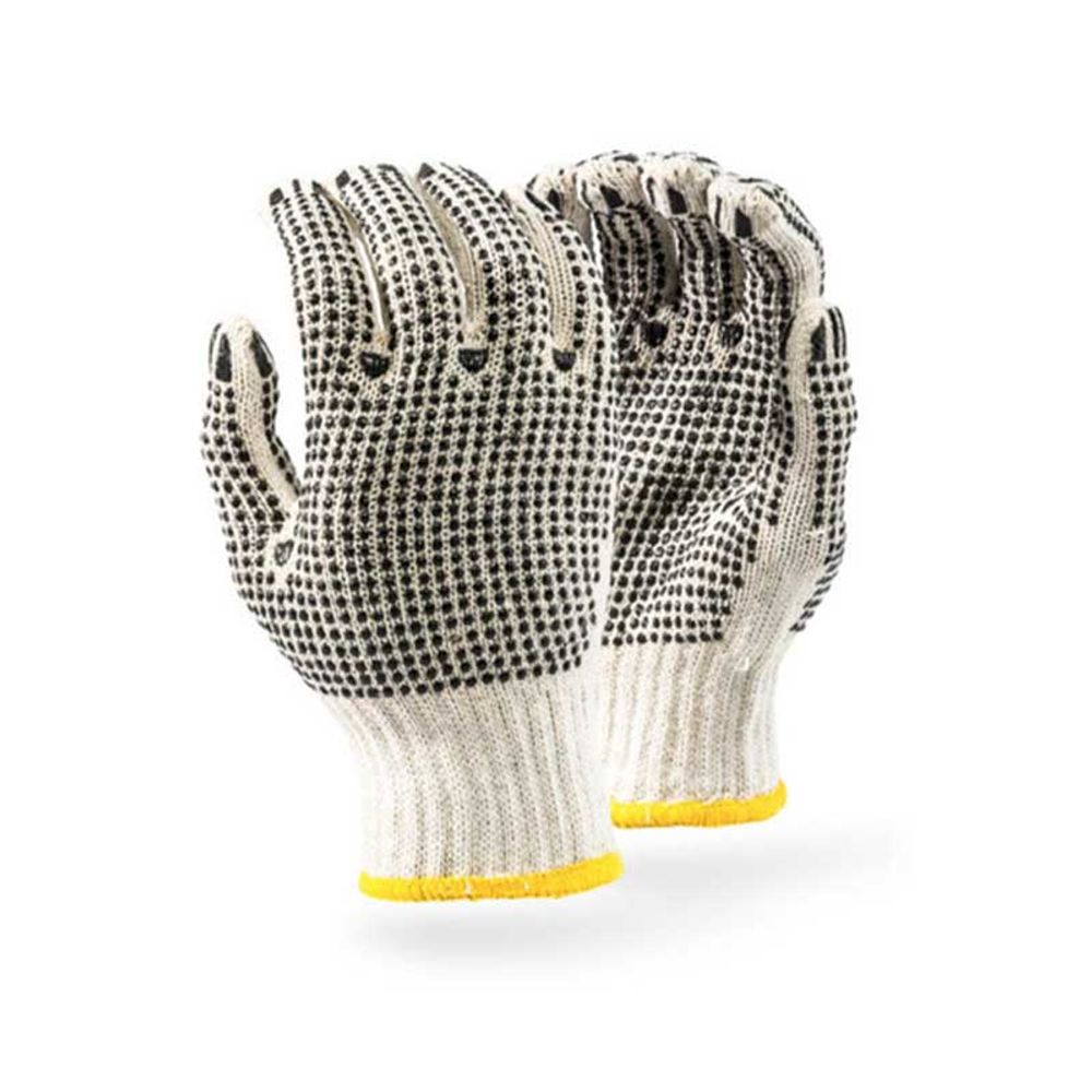 Gloves Cotton Pvc Polka Double Side 7gg 550gpd Lrg G034