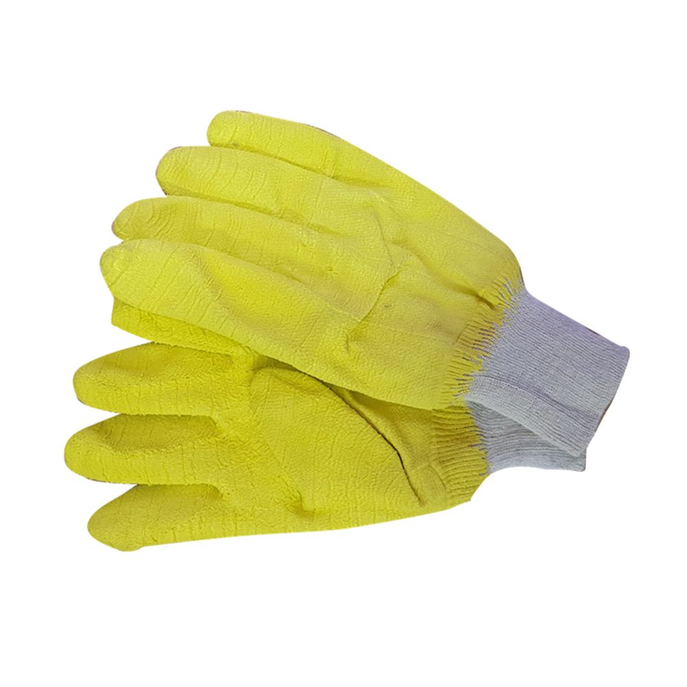 Gloves Comarex Crinkle Yel Kn/wrist Fully Dip Lrg G032