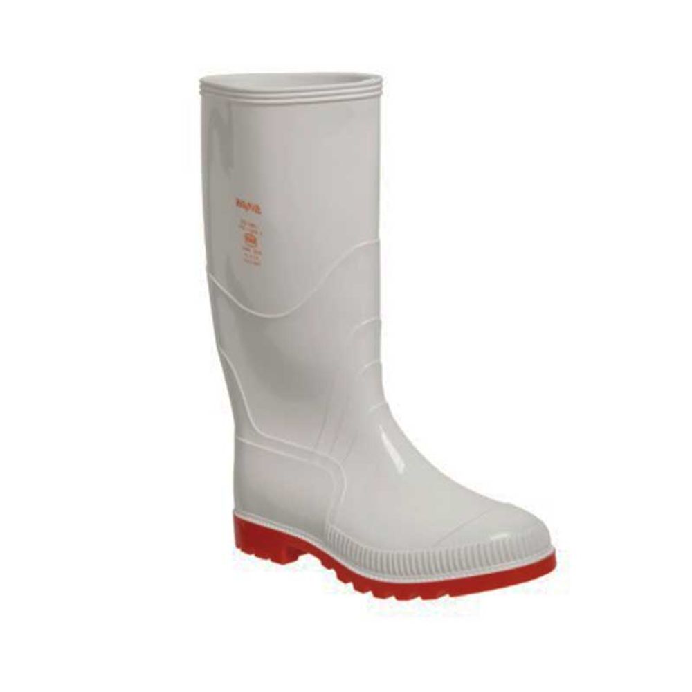 Gumboot Duralight Wayne Knee/l Wht/red N/stc Size 10 F1030